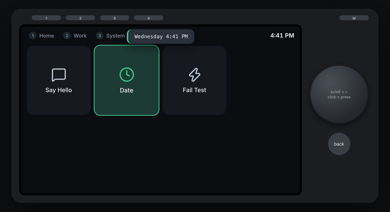 An action's result shown as a toast after running on the Mac